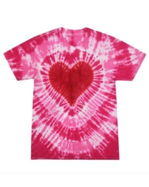 PINK HEART Colortone 1150 shapes tie-dyed t-shirt