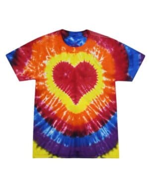 MULTICOLOR HEART Colortone 1150Y youth shapes tie-dyed t-shirt