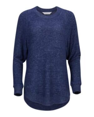 NAVY HEATHER Boxercraft BW1102 women's cuddle oversize crew pullover