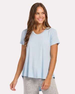 SKY BLUE Boxercraft BW2105 women's bamboo scoop neck t-shirt
