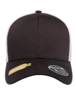 BLACK/ WHITE Flexfit 110R 110 recycled mesh cap