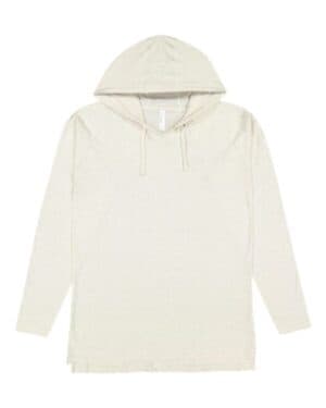 NATURAL HEATHER 6917 fine jersey hooded long sleeve raglan t-shirt