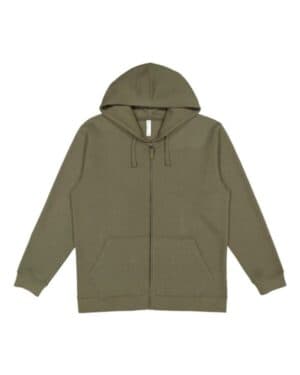 MILITARY GREEN Lat 6927 full-zip fleece hoodie