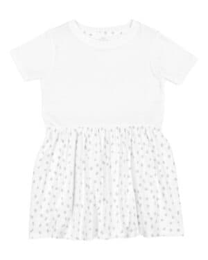 WHITE/ WHITE SPOT Rabbit skins 5333 toddler fine jersey dress