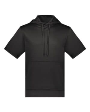 BLACK Augusta sportswear 6871 fleece short sleeve hooded pullover