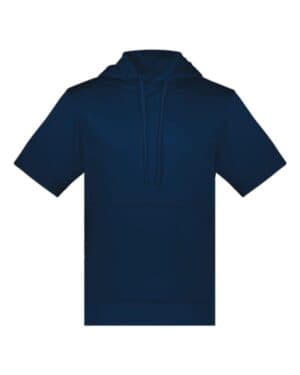 NAVY Augusta sportswear 6871 fleece short sleeve hooded pullover