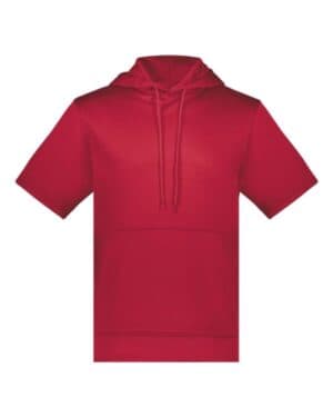 SCARLET Augusta sportswear 6871 fleece short sleeve hooded pullover