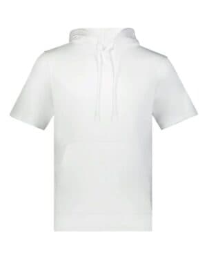 WHITE Augusta sportswear 6871 fleece short sleeve hooded pullover