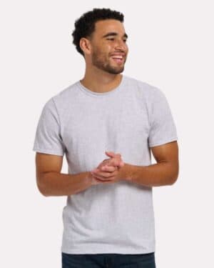 WHITE HEATHER Boxercraft BM2103 basic crew t-shirt