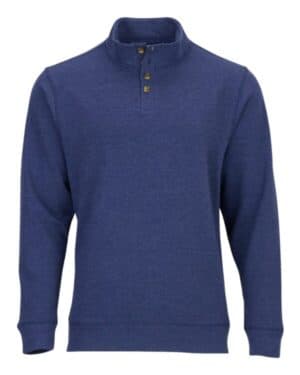 NAVY HEATHER Boxercraft BM5209 french terry button pullover