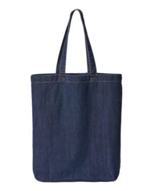DARK BLUE DENIM Liberty bags 7761A cotton denim gusseted tote bag