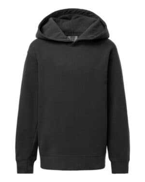 BLACK 1467Y garment-dyed youth lightweight fleece hooded sweatshirt