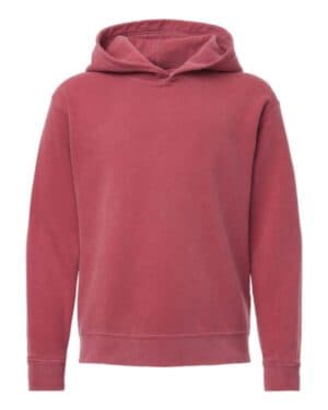 CRIMSON 1467Y garment-dyed youth lightweight fleece hooded sweatshirt