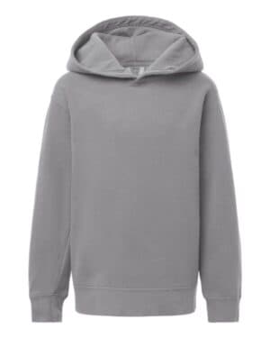 GREY 1467Y garment-dyed youth lightweight fleece hooded sweatshirt