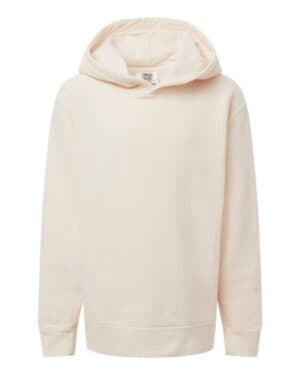 IVORY 1467Y garment-dyed youth lightweight fleece hooded sweatshirt