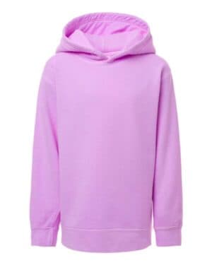 1467Y garment-dyed youth lightweight fleece hooded sweatshirt