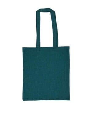 HEATHER EMERALD GREEN 8505R lightweight recycled canvas tote bag with extended handle
