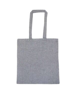 HEATHER GREY 8505R lightweight recycled canvas tote bag with extended handle
