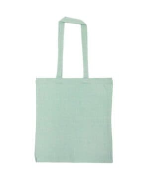 HEATHER MINT 8505R lightweight recycled canvas tote bag with extended handle