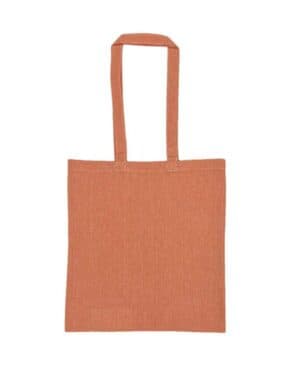 HEATHER PEACH 8505R lightweight recycled canvas tote bag with extended handle