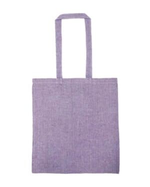 HEATHER PURPLE 8505R lightweight recycled canvas tote bag with extended handle