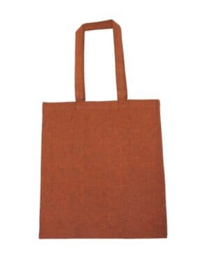 HEATHER RUST ORANGE 8505R lightweight recycled canvas tote bag with extended handle