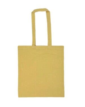 HEATHER YELLOW 8505R lightweight recycled canvas tote bag with extended handle