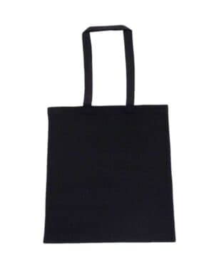 RECYCLED BLACK 8505R lightweight recycled canvas tote bag with extended handle