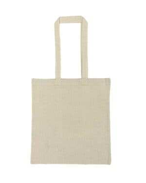 RECYCLED NATURAL 8505R lightweight recycled canvas tote bag with extended handle