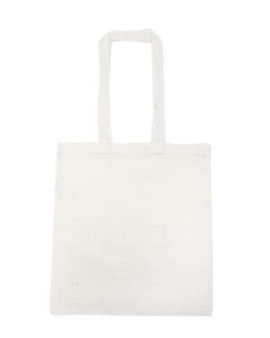 WHITE 8505R lightweight recycled canvas tote bag with extended handle