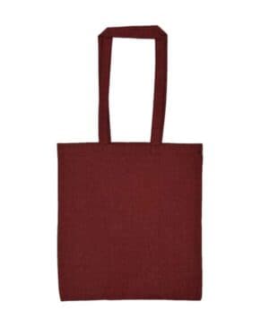 HEATHER RED 8505R lightweight recycled canvas tote bag with extended handle