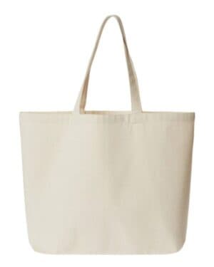 RECYCLED NATURAL OAD108R jumbo recycled midweight gusseted canvas tote