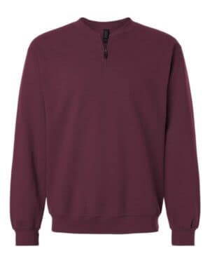 MAROON Gildan SF008 softstyle midweight 1/4 zip sweatshirt