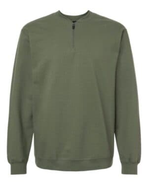 MILITARY GREEN Gildan SF008 softstyle midweight 1/4 zip sweatshirt
