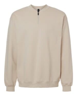 SAND Gildan SF008 softstyle midweight 1/4 zip sweatshirt