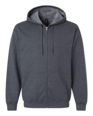 DARK HEATHER Gildan SF600 softstyle full-zip hooded sweatshirt