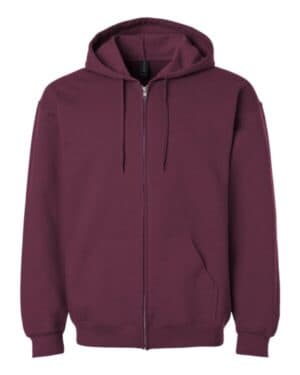 MAROON Gildan SF600 softstyle full-zip hooded sweatshirt
