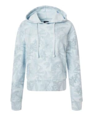 ARCTIC BLUE W24105 women's maddie floral print hooded sweatshirt