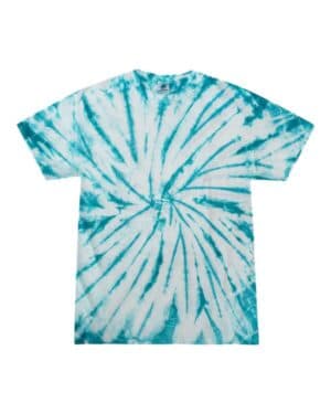 WHITE/ TURQUOISE Colortone 1000Y youth multi-color tie-dyed t-shirt