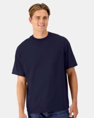 ATHLETIC NAVY Hanes 5180R beefy-t retro street t-shirt
