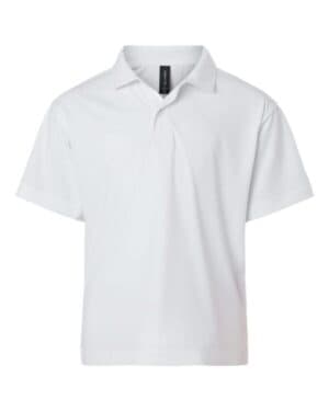 WHITE Allpro 41800Y pro-lock youth performance polo