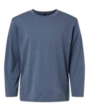 HEATHER NAVY 48400Y pro-lock youth performance long sleeve t-shirt