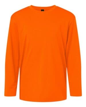 NEON ORANGE 48400Y pro-lock youth performance long sleeve t-shirt