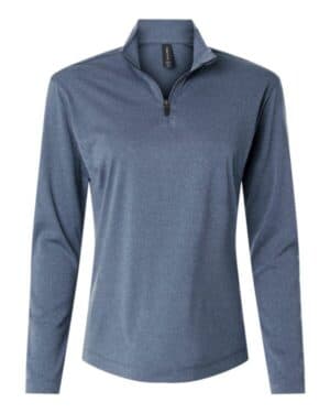 HEATHER NAVY 41870L pro-lock women's performance quarter-zip pullover