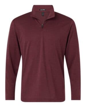 MAROON MELANGE Allpro 4HM700 performance mlange quarter-zip pullover