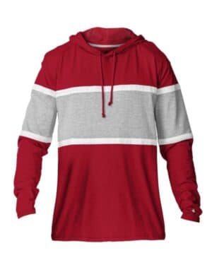 RED/ OXFORD/ WHITE RED/ OXFORD/ WHITE Badger 4981 unisex united hooded t-shirt