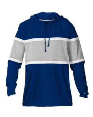 ROYAL/ OXFORD/ WHITE ROYAL/ OXFORD/ WHITE Badger 4981 unisex united hooded t-shirt
