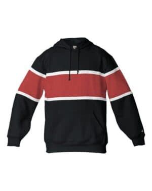 BLACK/ RED/ WHITE Badger 1282 united athletic fleece hooded sweatshirt