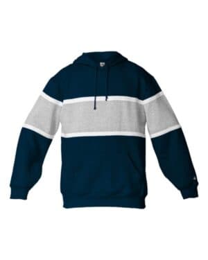 NAVY/ OXFORD/ WHITE Badger 1282 united athletic fleece hooded sweatshirt
