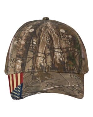 Kati LC350M camo woven usa flag mesh cap